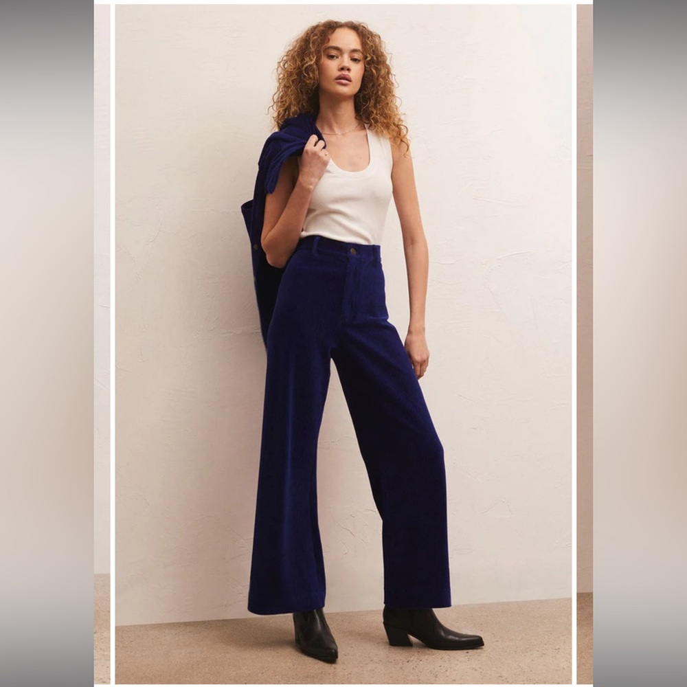 Z Supply Prospect Cord Knit Pants - Sapphire Blue - L (matching set available!)